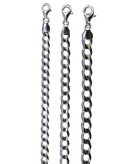10K White Gold Round Curb Cuban Necklace Bracelet Chain Real Gold Men Women Jewelry 1g | 2.5mm | 7 Inches | MADE IN ITALY