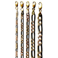 14K Tri Color Gold Figaro Necklace Bracelet Chain Diamond Cut Men Women Jewelry 1.2g | 2.5mm | 7 Inches | MADE IN ITALY