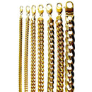 10K Yellow Gold Curb Cuban Necklace Bracelet Chain Real Gold 2mm-8mm 7"-30" | MADE IN ITALY