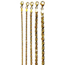 18K Yellow Gold SOLID Rope Chain Necklace Bracelet D/C Real Gold Men Women Jewelry 4.2g | 2mm | 7 Inches | MADE IN ITALY