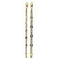 10K Yellow Gold 3mm-5mm SOLID Mirror Figaro Necklace Bracelet Chain Link Men Women Jewelry 1.1g | 3mm | 7 Inches | MADE IN ITALY
