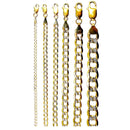 10K Yellow Gold Pave Cuban Curb Chain Necklace Bracelet Real D/C 2mm-9mm 7"-30" | MADE IN ITALY
