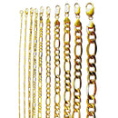 14K Yellow Gold Figaro Necklace Bracelet Chain Italian Men Women Jewelry 0.8g | 1.5mm | 7 Inches | MADE IN ITALY