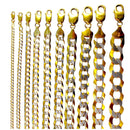 14K Yellow Gold SOLID Figaro Pave Necklace Bracelet Chain Real DC 2mm-11mm 7-30" | MADE IN ITALY