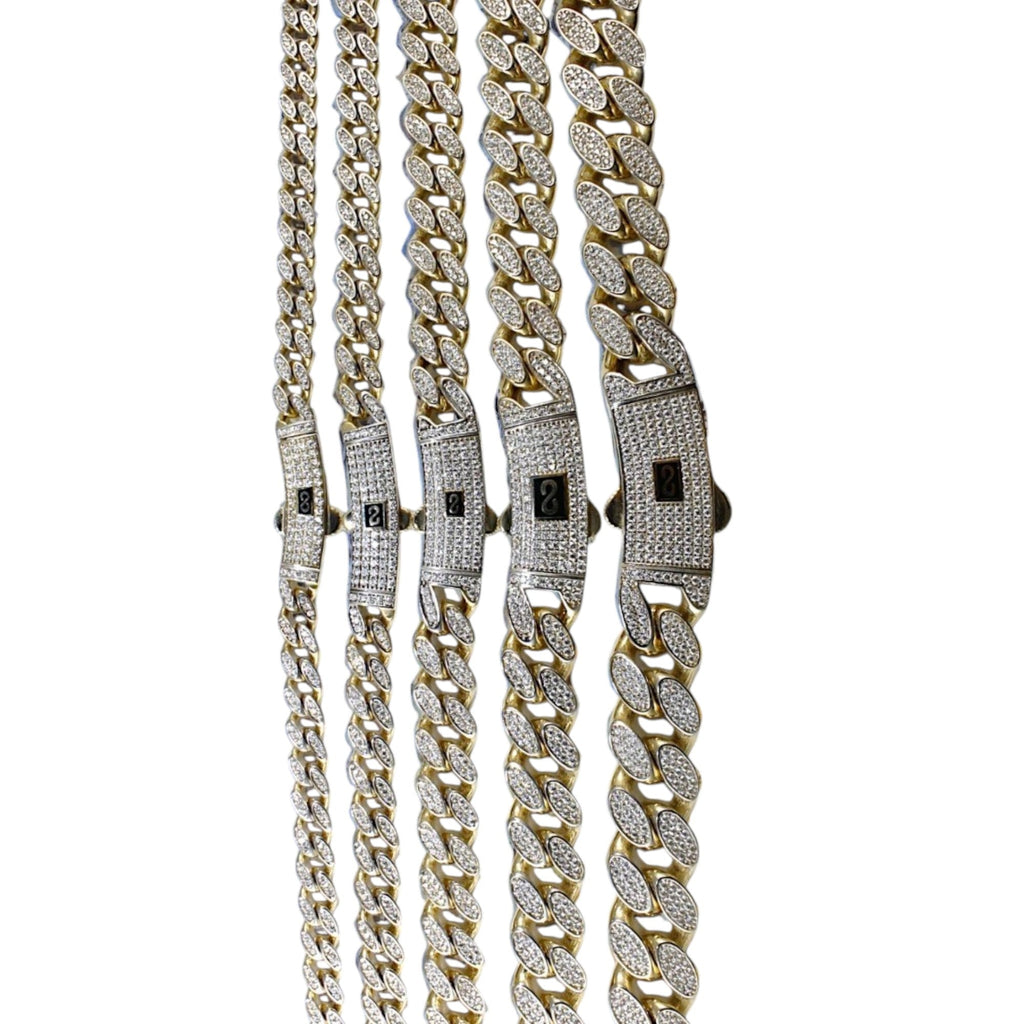 14K Gold Monaco Miami Cuban Link Necklace Bracelet Chain Full CZ Men Women Jewelry 7.6g | 6mm | 7 Inches | MADE IN ITALY
