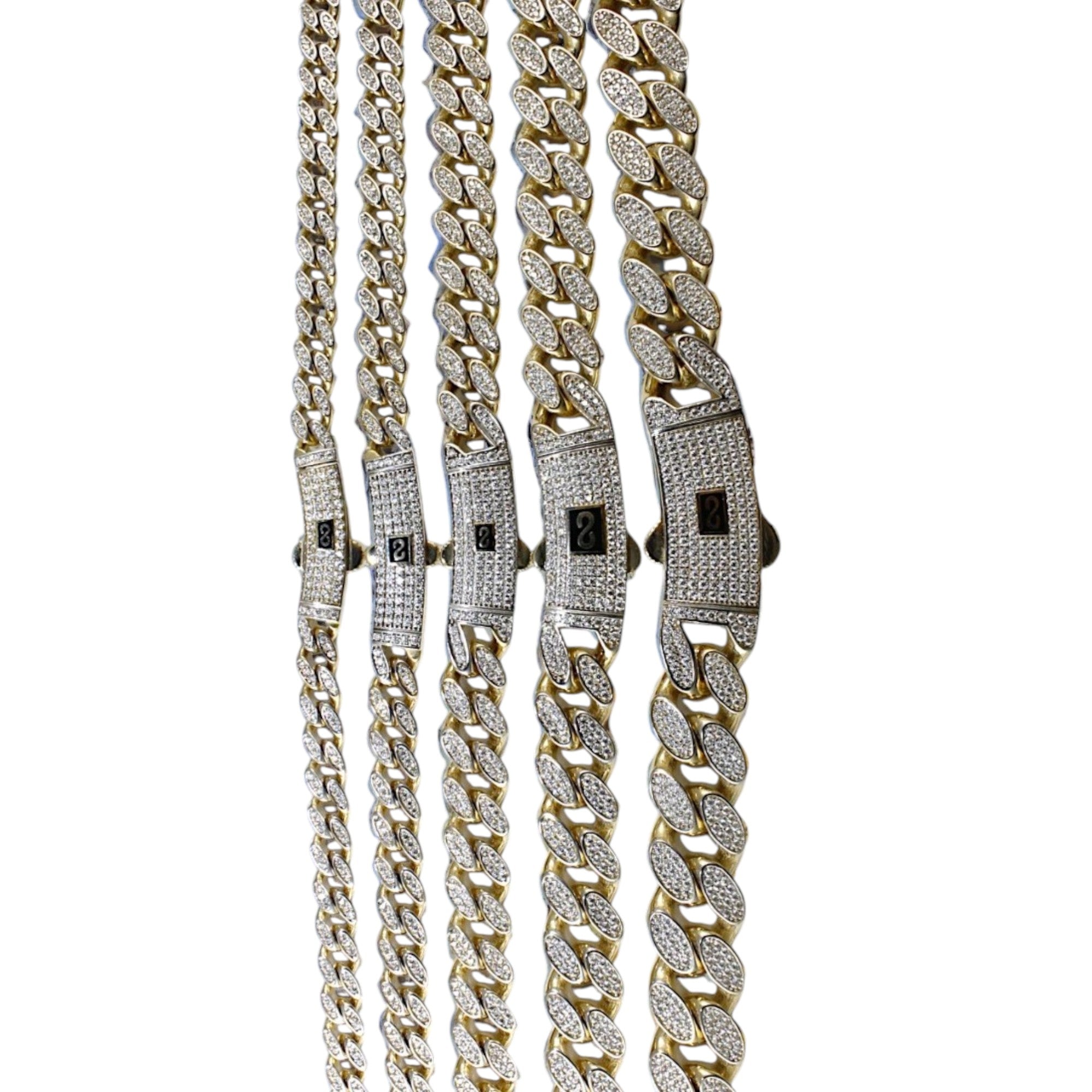 14K Gold Monaco Miami Cuban Link Necklace Bracelet Chain Full CZ Men Women Jewelry 7.6g | 6mm | 7 Inches | MADE IN ITALY