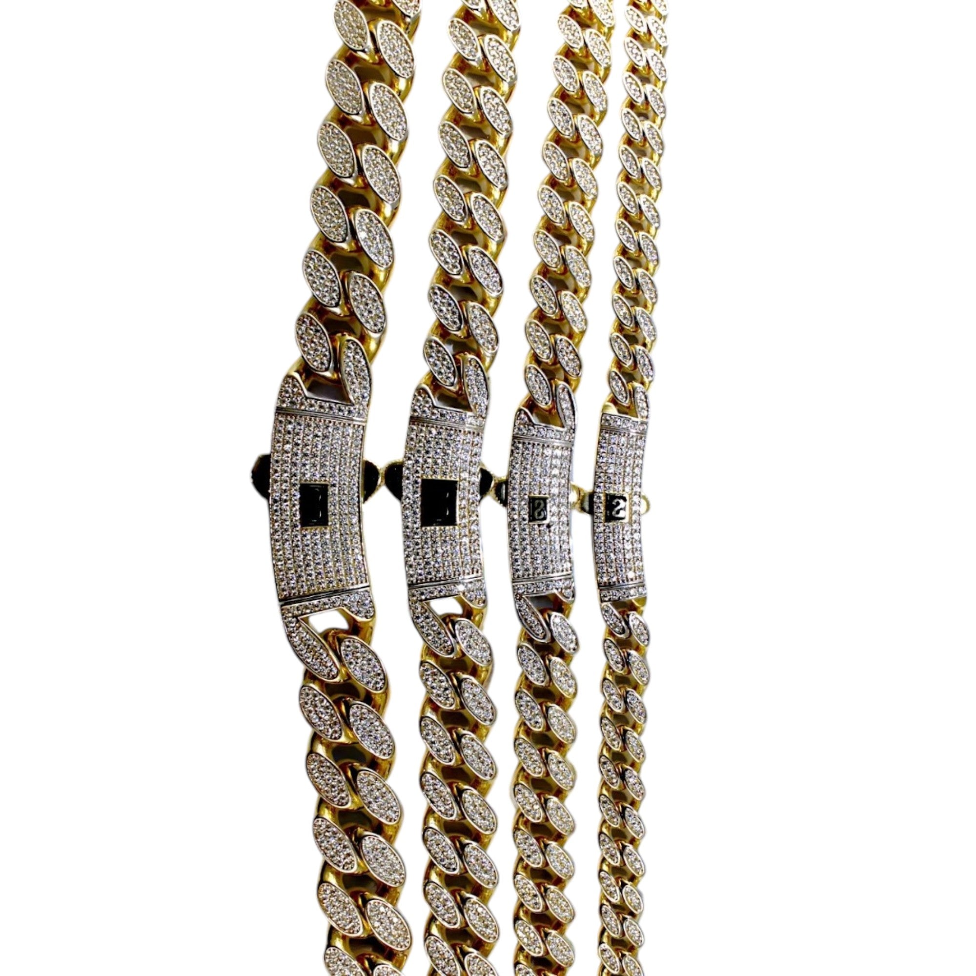 10K Yellow Gold Monaco Miami Cuban Link Necklace Chain Full CZ Men Women Jewelry 10.4g | 7mm | 7 Inches | MADE IN ITALY