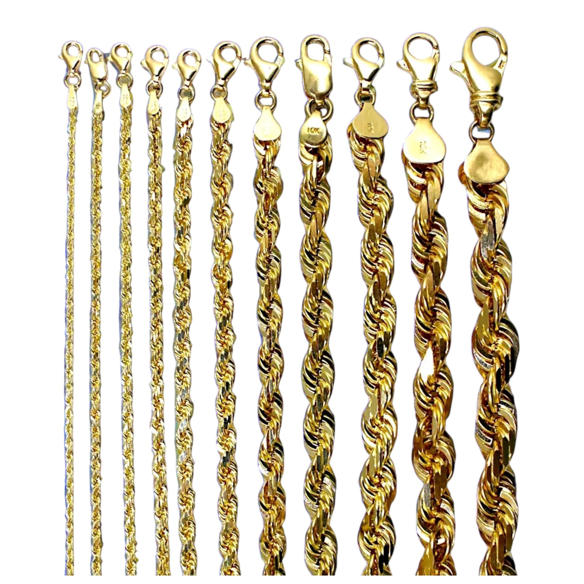 10K Yellow Gold SOLID Rope Chain Necklace Bracelet Diamond Cut Men Women Jewelry 59.4g | 11mm | 8 Inches | MADE IN ITALY