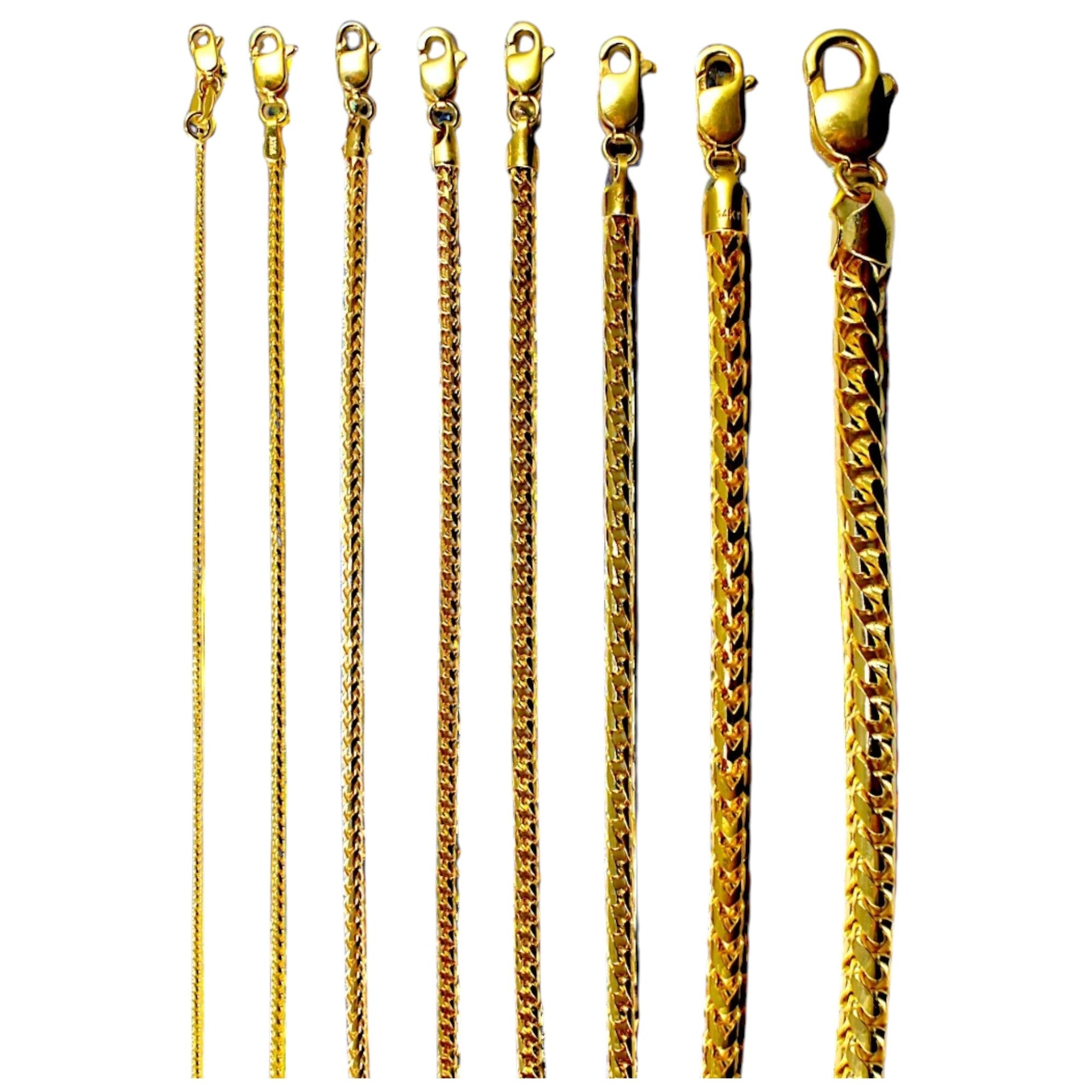 14K Yellow Gold SOLID Franco Round Box Necklace Bracelet Chain Men Women Jewelry 1.2g | 1mm | 7 Inches | MADE IN ITALY