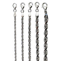 14K White Gold Rope Chain Necklace Bracelet Diamond Cut Real Gold Men Women Jewelry 1.3g | 2mm | 7 Inches | MADE IN ITALY