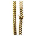 10K Yellow Gold Miami Cuban Pave Necklace Bracelet Chain Real Gold Men Women Jewelry 20.8g | 10.5mm | 8 Inches | MADE IN ITALY