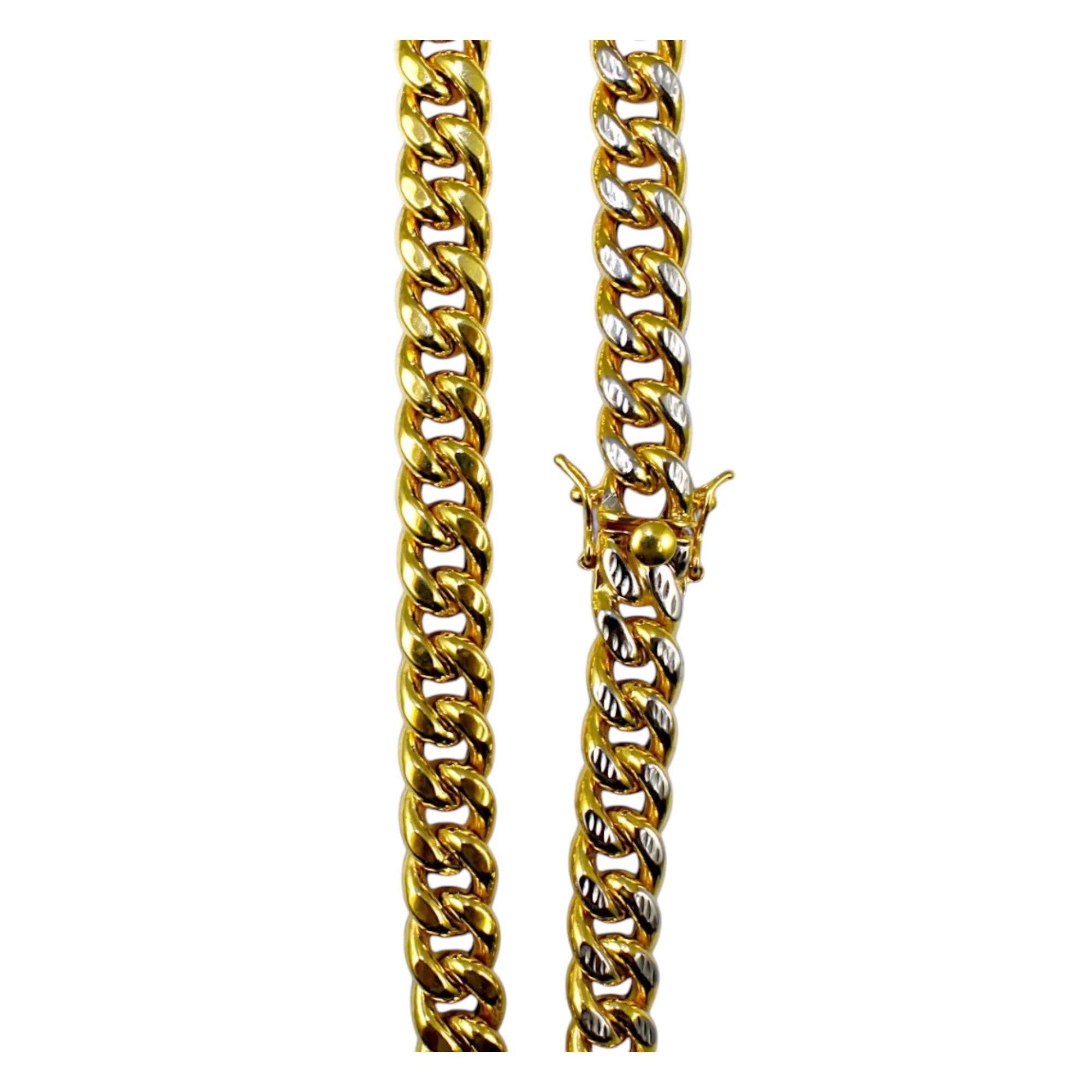 10K Yellow Gold Miami Cuban Pave Necklace Bracelet Chain Real Gold Men Women Jewelry 20.8g | 10.5mm | 8 Inches | MADE IN ITALY