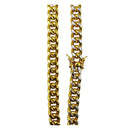 10K Yellow Gold Miami Cuban Pave Necklace Bracelet Chain Real Gold Men Women Jewelry 20.8g | 10.5mm | 8 Inches | MADE IN ITALY