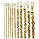 10K Yellow Gold SOLID Rope Necklace Bracelet Chain Diamond Cut 4mm-10mm 7"-30" | MADE IN ITALY