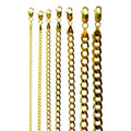 10K Yellow Gold Curb Cuban Necklace Bracelet Chain Men Women Jewelry 1g | 2.5mm | 7 Inches | MADE IN ITALY