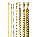 10K Yellow Gold Curb Cuban Necklace Bracelet Chain Men Women Jewelry 1g | 2.5mm | 7 Inches | MADE IN ITALY