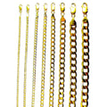 14K Yellow Gold Curb Cuban Necklace Bracelet Chain  Men Women Jewelry 0.9g | 2mm | 7 Inches | MADE IN ITALY