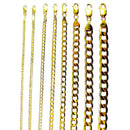 14K Yellow Gold Curb Cuban Necklace Bracelet Chain  Men Women Jewelry 0.9g | 2mm | 7 Inches | MADE IN ITALY