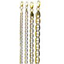 14K Yellow Gold SOLID Mirror Pave Figaro Necklace Bracelet Chain 3mm-5mm 7"-30" | MADE IN ITALY