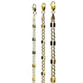 14K Yellow Gold SOLID Mirror Pave Figaro Necklace Bracelet Chain Men Women Jewelry 1.2g | 3mm | 7 Inches | MADE IN ITALY