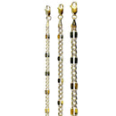 14K Yellow Gold SOLID Mirror Pave Figaro Necklace Bracelet Chain Men Women Jewelry 1.2g | 3mm | 7 Inches | MADE IN ITALY