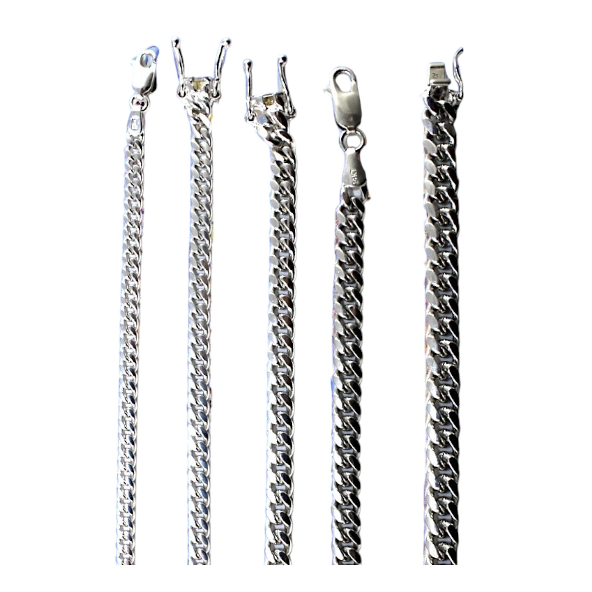 14K White Gold SOLID Miami Cuban Link Necklace Bracelet Chain Real Men Women Jewelry 3.4g | 2.3mm | 7 Inches | MADE IN ITALY