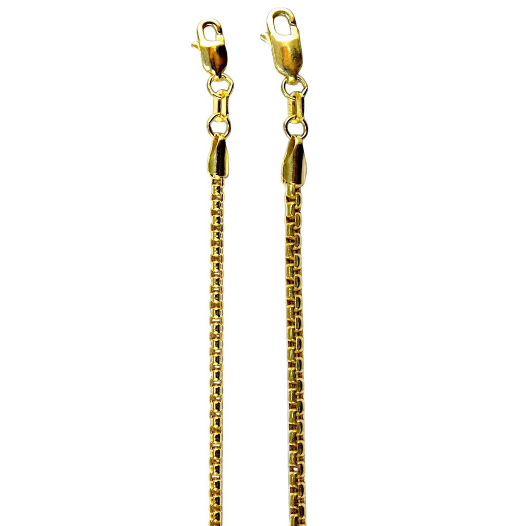 10K Yellow Gold Venetian Round Box Necklace Bracelet Chain Real Men Women Jewelry 1.4g | 1mm | 7 Inches | MADE IN ITALY