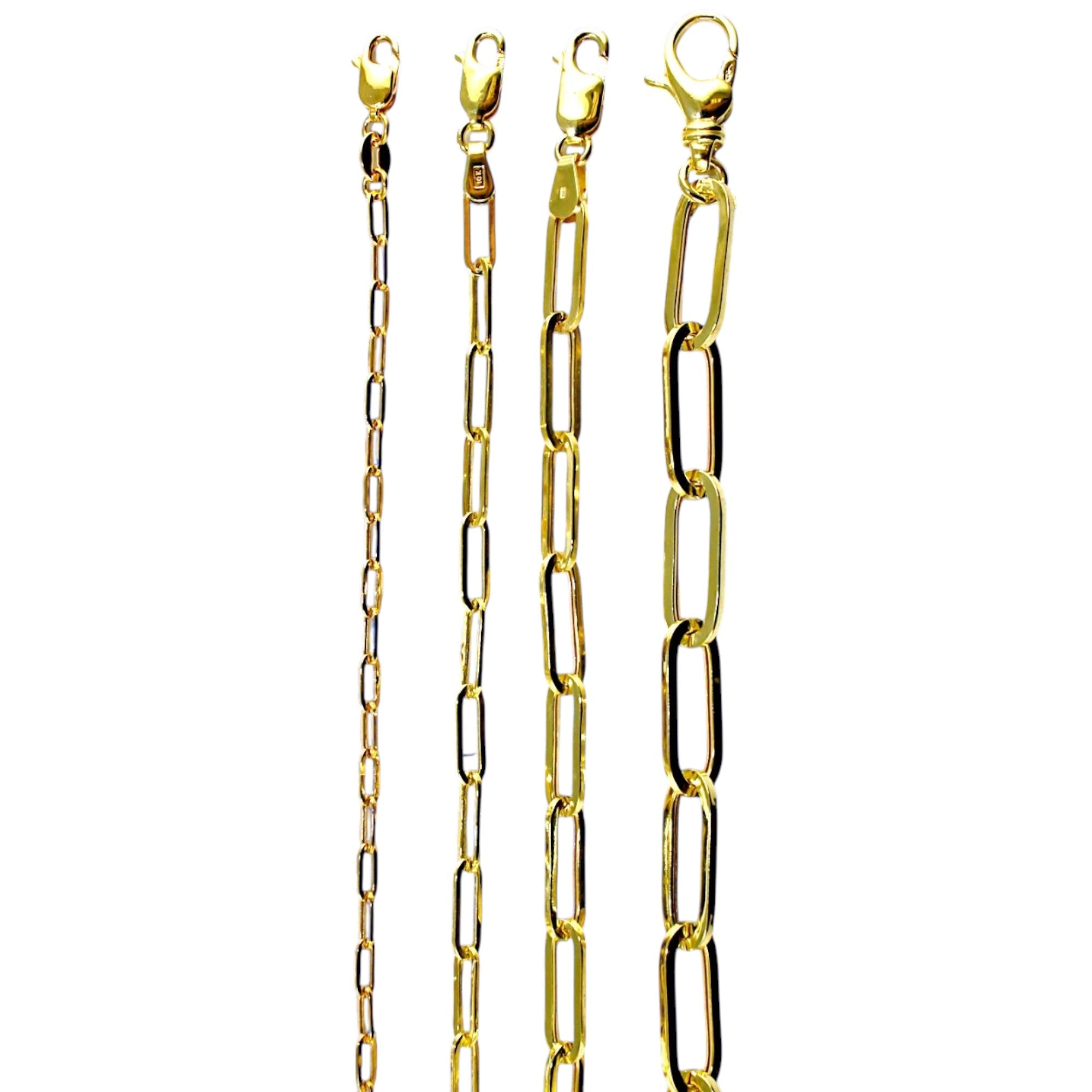 10K Yellow Gold Oval Paperclip Necklace Bracelet Chain Men Women Jewelry 1.1g | 2mm | 7 Inches | MADE IN ITALY
