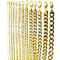 14K Yellow Gold SOLID Curb Cuban Chain Necklace Bracelet  Men Women Jewelry 1.1g | 2mm | 7 Inches | MADE IN ITALY