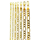 10K Yellow Gold Figaro Necklace Bracelet Chain Italian  Men Women Jewelry 1.3g | 2.5mm | 7 Inches | MADE IN ITALY