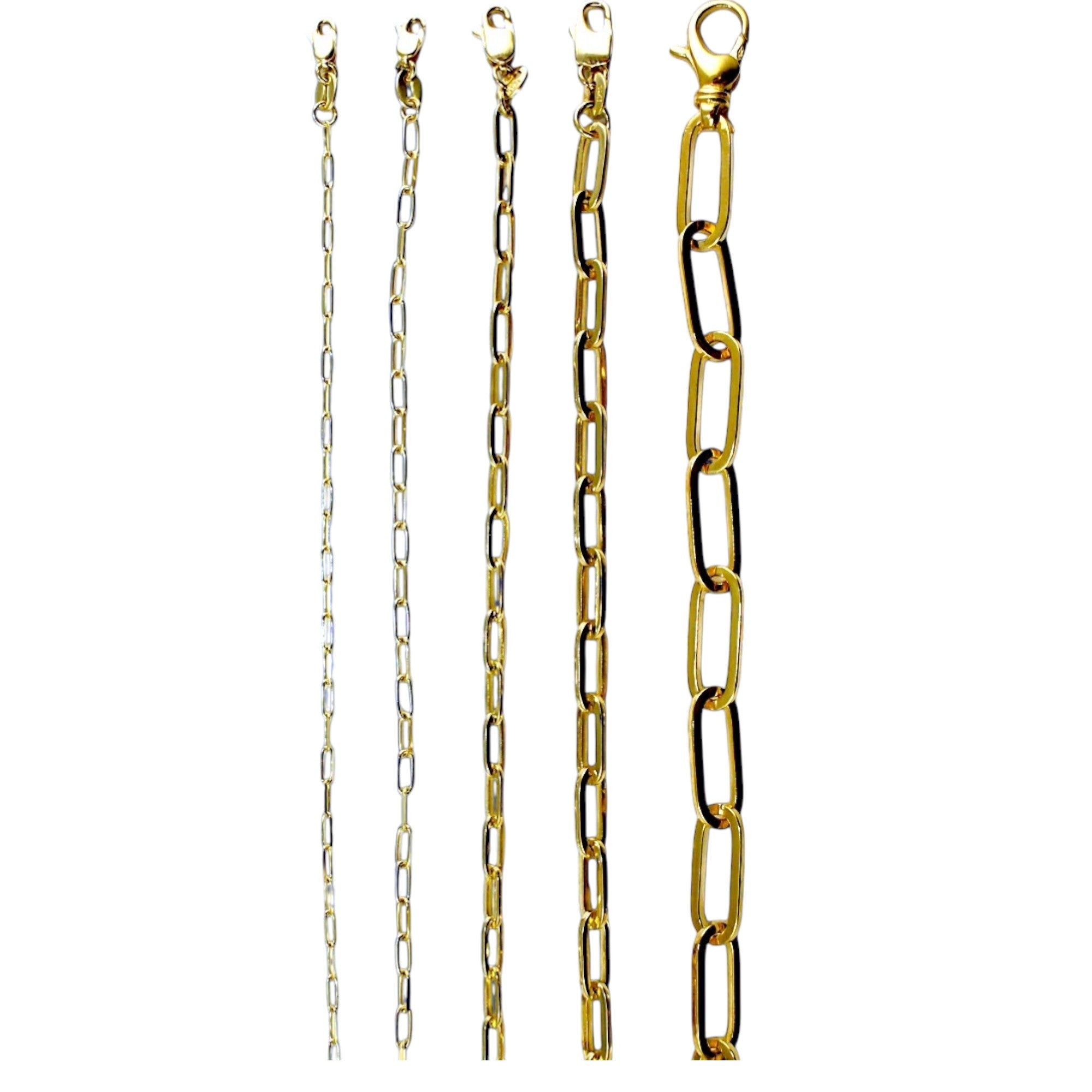 14K Yellow Gold SOLID Oval Paperclip Necklace Bracelet Chain Men Women Jewelry 1g | 1.5mm | 7 Inches | MADE IN ITALY