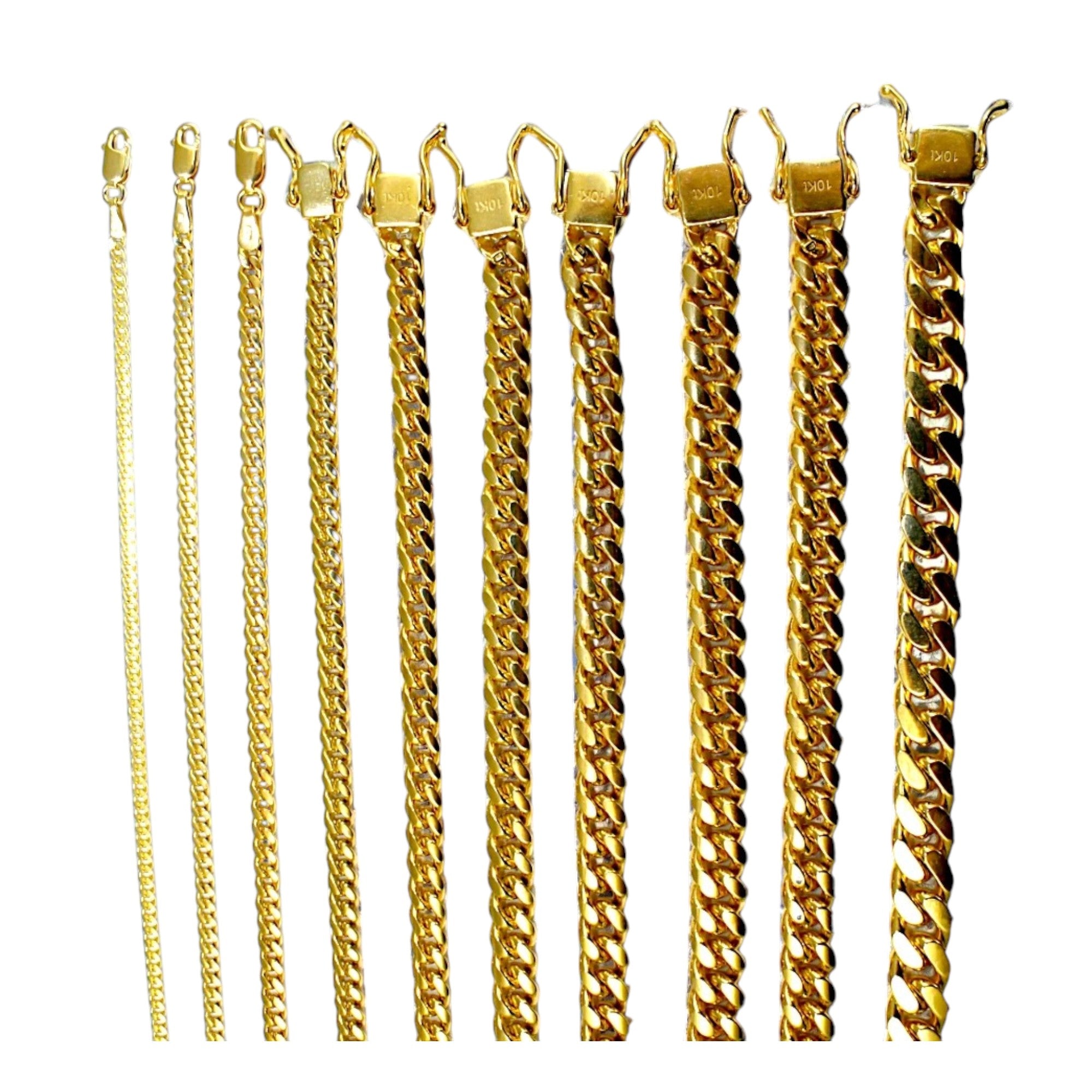 10K Yellow Gold SOLID Miami Cuban Link Necklace Bracelet Chain Men Women Jewelry 3.1g | 2.2mm | 7 Inches | MADE IN ITALY