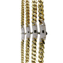 10K White Gold SOLID Franco Round Box Necklace Bracelet Chain 1mm-3mm 7"-30" | MADE IN ITALY