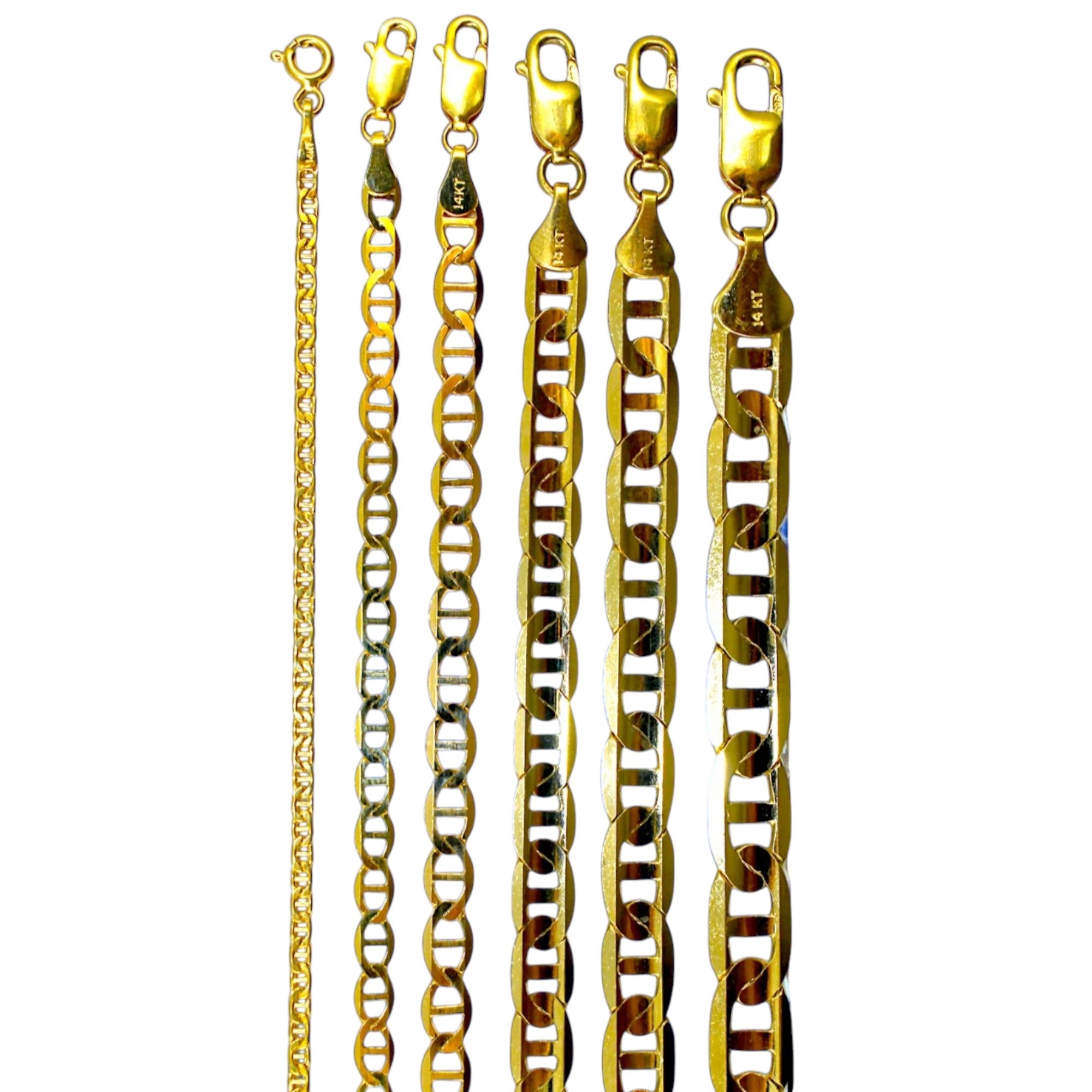 14K Yellow Gold SOLID Anchor Mariner Necklace Bracelet Chain Link Men Women Jewelry 1.8g | 3mm | 7 Inches | MADE IN ITALY