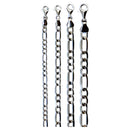 10K White Gold SOLID Figaro Necklace Bracelet Chain Real Gold 2mm-6mm 7"-30" | MADE IN ITALY