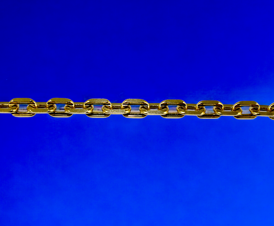 14K Yellow Gold SOLID Square Rolo Cable Necklace Bracelet Chain Men Women Jewelry 3.1g | 2.5mm | 7 Inches | MADE IN ITALY