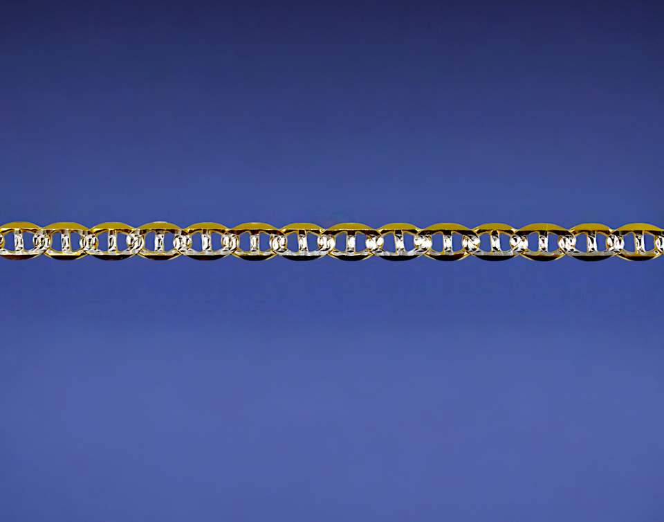10K Yellow Gold SOLID Pave Anchor Mariner Necklace Bracelet Chain Men Women Jewelry 1.9g | 3mm | 7 Inches | MADE IN ITALY