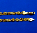 18K Yellow Gold SOLID Rope Chain Necklace Bracelet D/C Real Gold Men Women Jewelry 4.2g | 2mm | 7 Inches | MADE IN ITALY