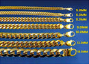10K Yellow Gold Curb Cuban Necklace Bracelet Chain Real Gold 2mm-8mm 7"-30" | MADE IN ITALY