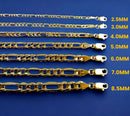 10K Yellow Gold SOLID Figaro Necklace Bracelet Chain Italian Men Women Jewelry 1.5g | 2.5mm | 7 Inches | MADE IN ITALY