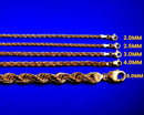 10K Rose Gold Rope Chain Necklace Bracelet Diamond Cut Real Gold Men Women Jewelry 1.3g | 2mm | 7 Inches | MADE IN ITALY