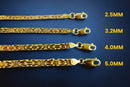 10K Yellow Gold Byzantine Square Necklace Bracelet Chain Men Women Jewelry 2.5g | 2mm | 7 Inches | MADE IN ITALY