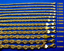 14K Yellow Gold SOLID Rope Chain Necklace Bracelet Diamond Cut Men Women Jewelry 1.6g | 1mm | 7 Inches | MADE IN ITALY