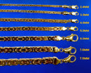 14K Yellow Gold SOLID Byzantine Box Necklace Bracelet Chain  Men Women Jewelry 7.4g | 2.5mm | 7 Inches | MADE IN ITALY