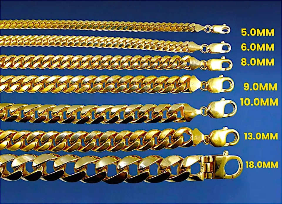 10K Yellow Gold SOLID Miami Cuban Necklace Bracelet Chain Lobster Men Women Jewelry 3.1g | 2.2mm | 7 Inches | MADE IN ITALY