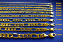 14K Yellow Gold Figaro Necklace Bracelet Chain Italian Men Women Jewelry 0.8g | 1.5mm | 7 Inches | MADE IN ITALY