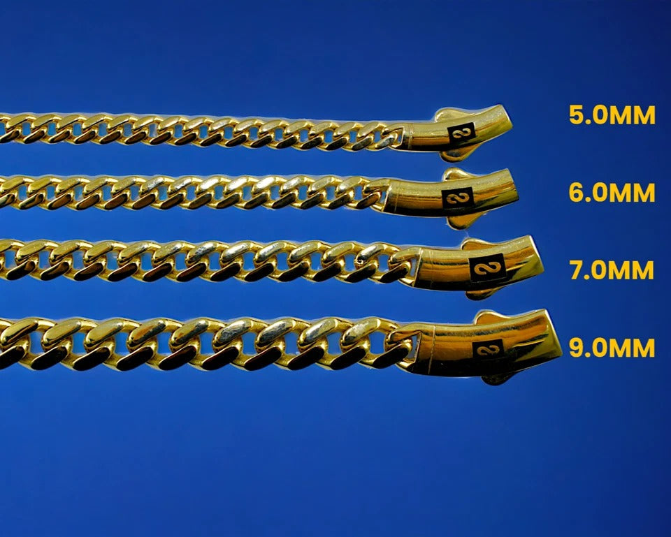 10K Yellow Gold Miami Cuban Royal Monaco Necklace Bracelet Chain Men Women Jewelry 6.1g | 5mm | 7 Inches | MADE IN ITALY