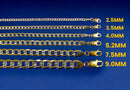 10K Yellow Gold Pave Cuban Curb Chain Necklace Bracelet Real D/C Men Women Jewelry 1.1g | 2.5mm | 7 Inches | MADE IN ITALY