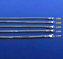 10K White Gold Venetian Round Box Necklace Bracelet Chain Real 7"-30" 1.5-2.5mm MADE IN ITALY