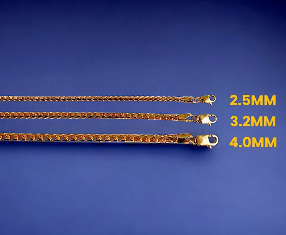 10K Rose Gold SOLID Franco Round Box Necklace Bracelet Chain 1.5g | 1mm | 7 Inches | MADE IN ITALY